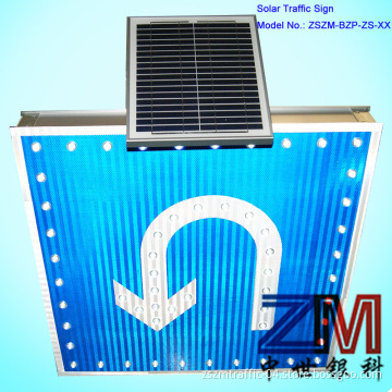 Aluminum LED Flashing U-Turn Directinal Warning Outdoor Solar Sign/Solar Marking Signs, Long Lifespan